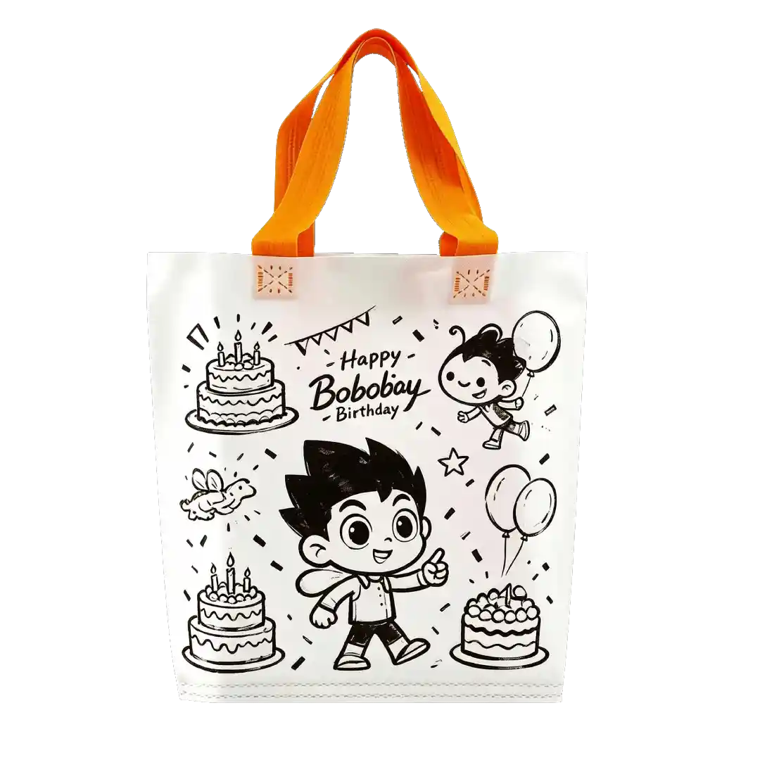 Tas spunbond ultah motif lukis tangan unik